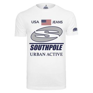 SOUTHPOLE Tricou 'Urban Active' alb / albastru închis / roșu / bej imagine