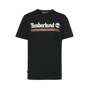 TIMBERLAND Tricou negru / alb / portocaliu imagine