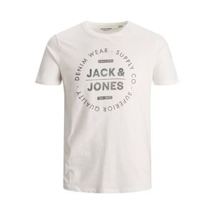 JACK & JONES Tricou alb murdar / gri închis imagine