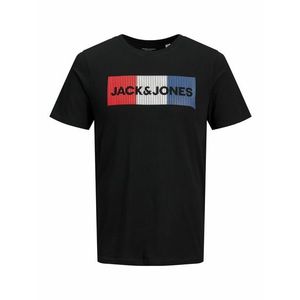 JACK & JONES Tricou negru / albastru / roșu / alb imagine