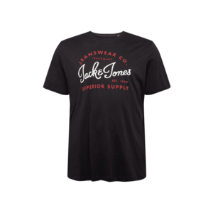 Jack & Jones Plus Tricou negru / alb / roșu imagine