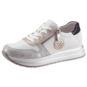 RIEKER Sneaker low alb / gri argintiu / negru / galben auriu imagine