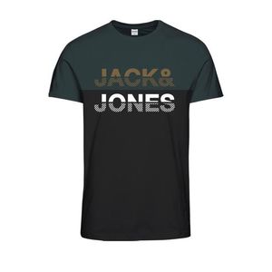 JACK & JONES Tricou verde / negru / auriu / alb imagine