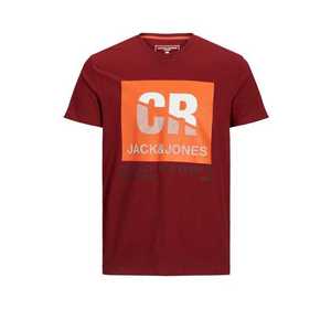 JACK & JONES Tricou 'Chris-Gibs' roșu sânge / portocaliu / alb / gri imagine