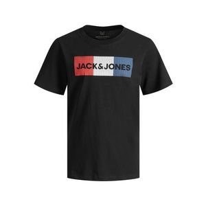 Jack & Jones Junior Tricou 'ECORP' negru / alb / roșu / albastru imagine