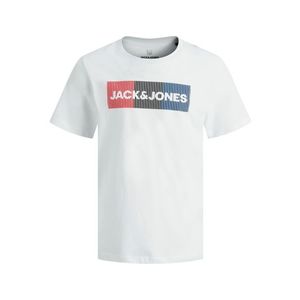 Jack & Jones Junior Tricou alb / albastru / roșu sânge imagine