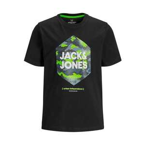 Jack & Jones Junior Tricou negru / alb / kiwi / opal imagine