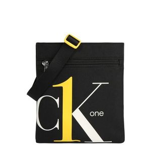 Calvin Klein Jeans Geantă de umăr 'CK1 MICRO FLATPACK' alb / negru / galben imagine