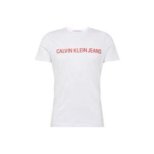 Calvin Klein Jeans Tricou 'INSTITUTIONAL SLIM LOGO TEE' roșu / alb imagine