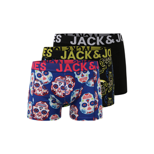 JACK & JONES Boxeri 'Sugar Skull' negru / albastru imagine