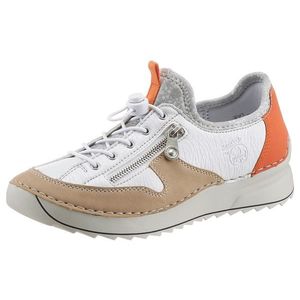 RIEKER Sneaker low alb natural / maro deschis / portocaliu închis imagine