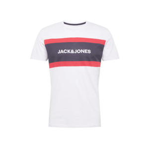 JACK & JONES Tricou alb murdar / albastru noapte / roșu pepene imagine
