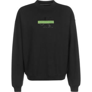 Calvin Klein Jeans Bluză de molton negru / alb / verde deschis imagine