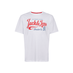 JACK & JONES Tricou alb / roșu deschis / albastru royal imagine