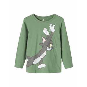 NAME IT Tricou 'Tom & Jerry' gri închis / alb / caramel / culori mixte / verde deschis imagine