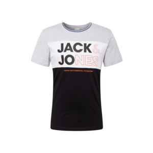 JACK & JONES Tricou gri deschis / albastru noapte / portocaliu imagine