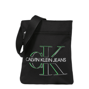 Calvin Klein Jeans Geantă de umăr negru / alb / kiwi imagine