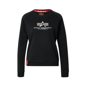 ALPHA INDUSTRIES Bluză de molton negru / argintiu imagine