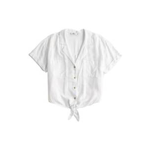 HOLLISTER Bluză 'DTC SS TIE FRONT SHIRT 3CC' alb imagine