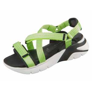 TAMARIS Sandale negru / alb / verde neon imagine