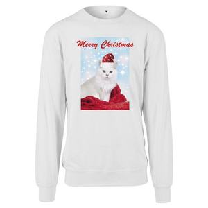 Merchcode Bluză de molton 'Merry Christmas Cat' mai multe culori / alb imagine
