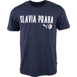 Puma Slavia Prague Graphic Tee DBLU Tricou de bărbați, albastru închis, mărime S imagine
