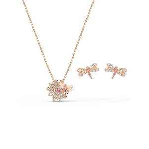 Swarovski Set de bijuterii 'Eternal Flower Dragonfly' roz / auriu - roz imagine