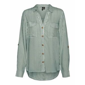 VERO MODA Bluză 'Bumpy' alb / verde iarbă imagine