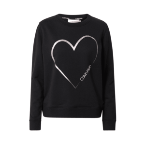 Calvin Klein Bluză de molton 'VALENTINES' negru / argintiu / alb imagine