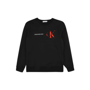 Calvin Klein Jeans Bluză de molton negru / roșu deschis / alb imagine