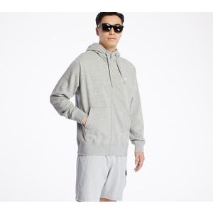 Nike Sportswear Club Full Zip Hoodie Dk Grey Heather/ Matte Silver/ White imagine