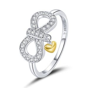Inel din argint Infinity Crystal Symbol imagine