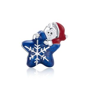 Talisman din argint Santa\'s Blue Snowflake imagine