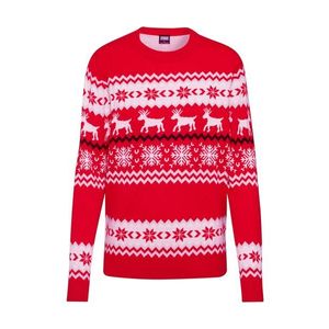 Urban Classics Pulover 'Norwegian Christmas Sweater' roșu / alb imagine