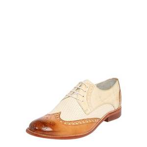 MELVIN & HAMILTON Pantofi cu șireturi 'Amelie' alb / bej / coniac imagine