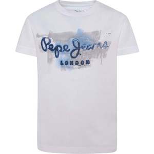 Pepe Jeans Tricou 'GOLDERS JK' alb / piatră / albastru imagine