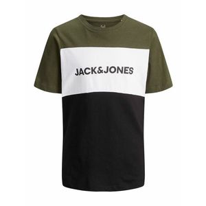 Jack & Jones Junior Tricou verde / alb / negru imagine