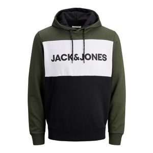 JACK & JONES Bluză de molton alb / oliv / verde pin imagine