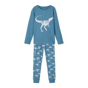 NAME IT Pijamale 'Dino' albastru închis / alb imagine