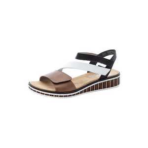 RIEKER Sandale cu baretă maro / alb / negru imagine