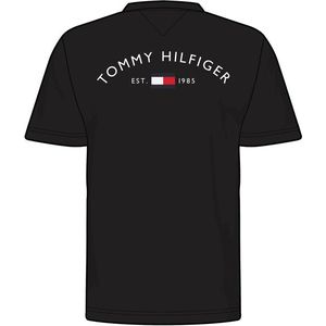 TOMMY HILFIGER Tricou negru / alb / roșu imagine