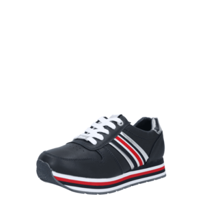 TOM TAILOR DENIM Sneaker low navy / argintiu / alb / roșu imagine