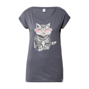 Iriedaily Tricou 'Cat' gri metalic / alb / negru / roz închis imagine