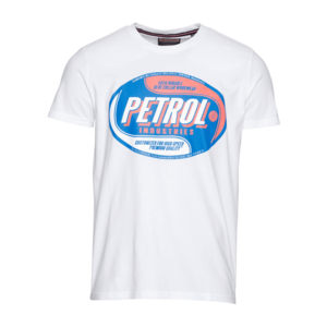 Petrol Industries Tricou alb / albastru / roșu deschis imagine