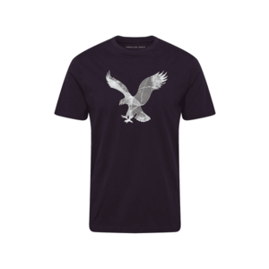 American Eagle Tricou negru / gri imagine