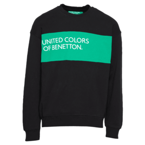 UNITED COLORS OF BENETTON Bluză de molton negru / verde / alb imagine