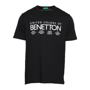 UNITED COLORS OF BENETTON T-Shirt negru / alb imagine