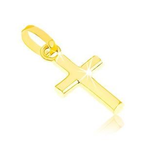 Pandantiv strălucitor din aur galben 375, cruce latină mică imagine