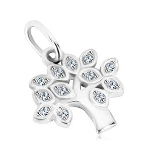 Pandantiv din argint 925 - copacul vieții, frunze cu zirconii rotunde imagine