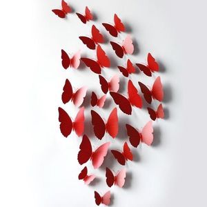 Fluturi pentru perete 12bucăţi - Roşii KP618 imagine